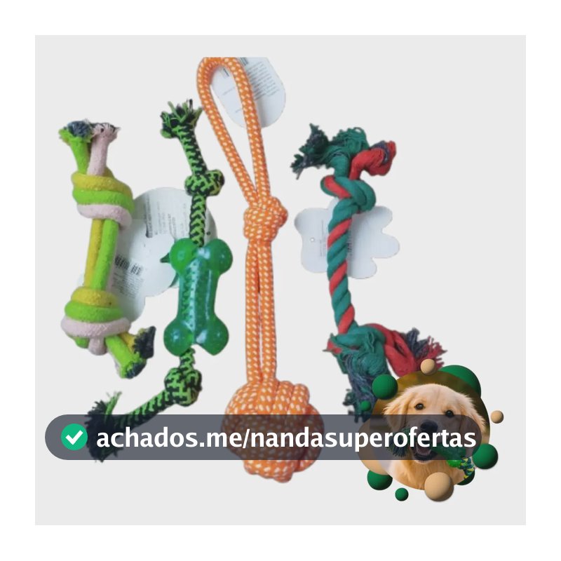 4 Brinquedo Pet Corda Resistente Mordedor Cachorro Forte