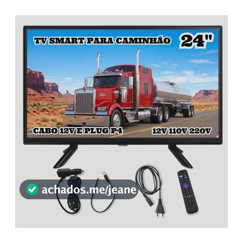 Smart Tv Digital 24 Polegadas 12v Caminhão Led Hd 120v/220v