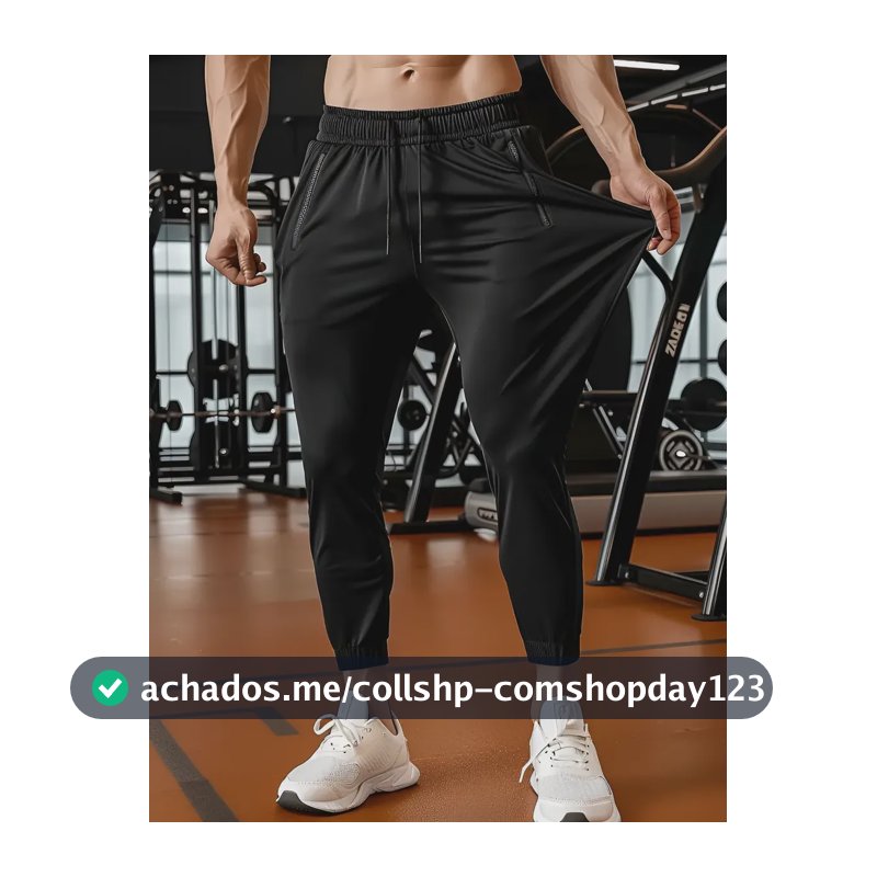 Calça Masculina Tactel Jogger Esportiva Academia Slim Treino Preto Tactel G 40/44