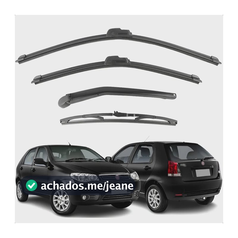 Kit Palheta Dianteira + Braço Traseiro Palio 1996 A 2014 Preto Ano E Carro Olhar Na Descriçao
