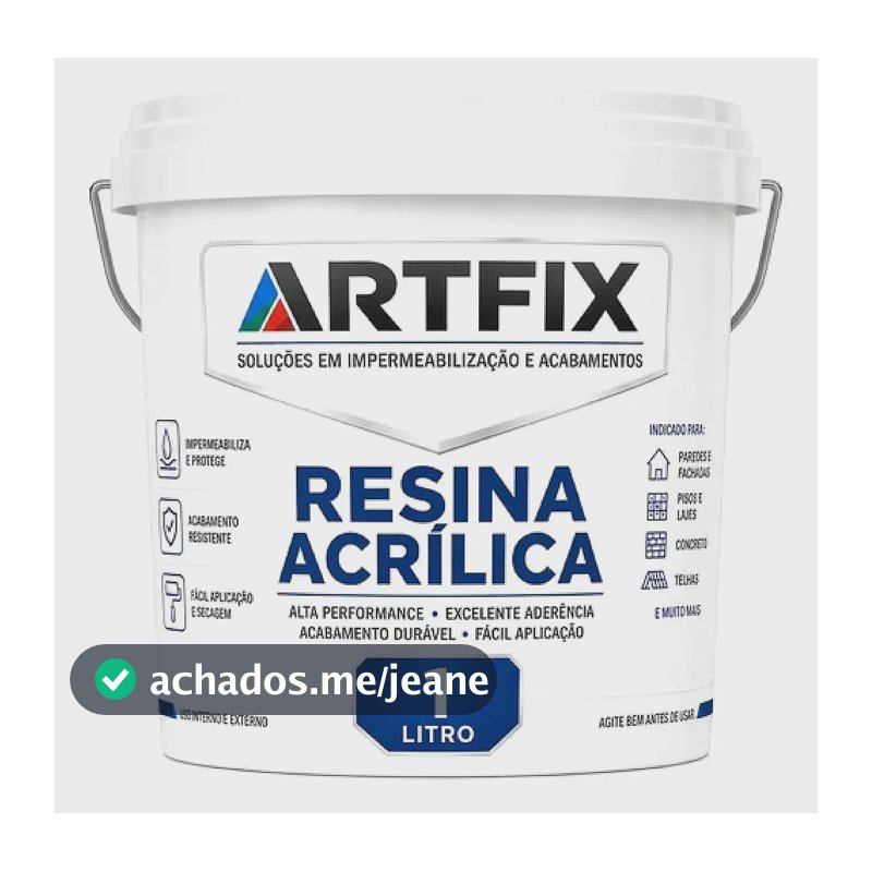 Resina Acrilica Base Agua Para Artesanato Incolor 1l Incolor