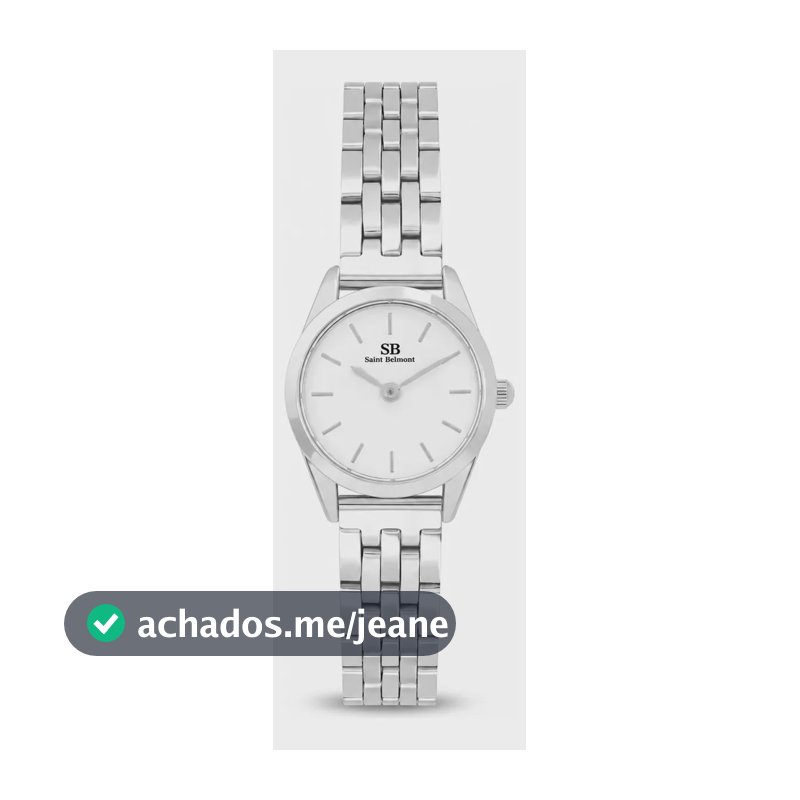 Relógio Saint Germain Feminino Mini Belle Prata Com Fundo Branco