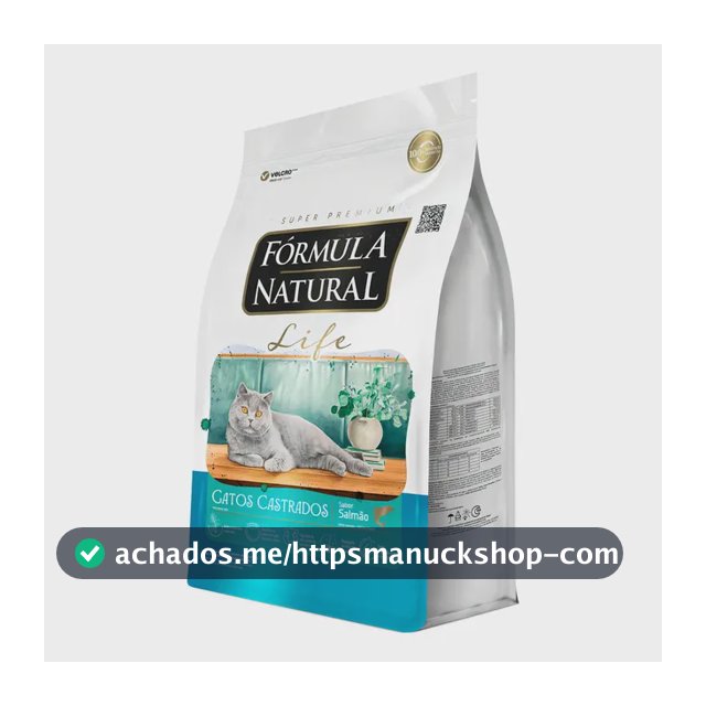 Ração fórmula Natural Life para gatos castrados sabor salmão 15kg