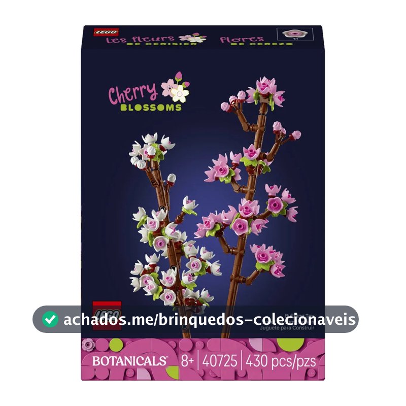 Kit de Construção 40725 Flores de Cerejeira rosa-branco Lego