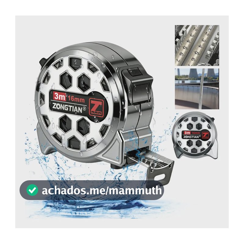 Trena Inox, Trena De Inox, Trena Aco Inox 3m Retrátil, Fita Métrica Resistente, Prova Dágua, Para Construção, Marcenaria E Uso Profissional, Durável E Prática