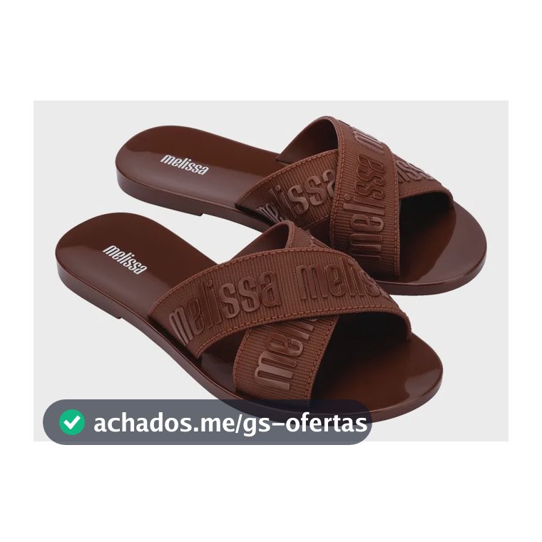 Sandália Rasteira Feminina M-lover Slide Melissa Marrom Liso 35