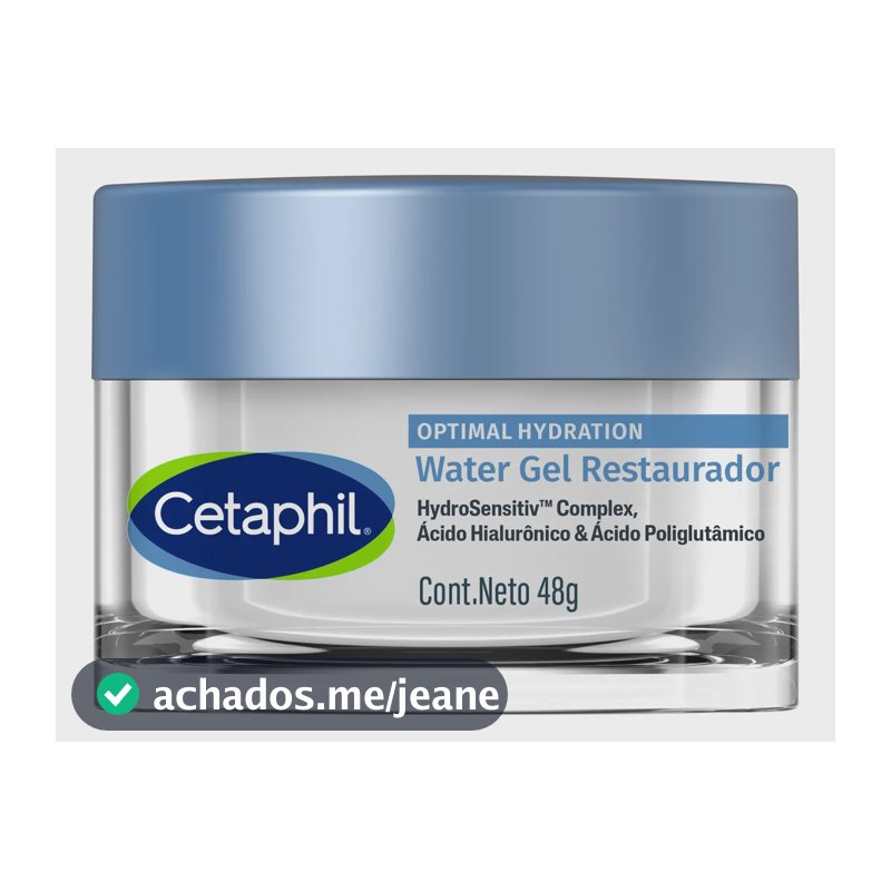 Cetaphil Optimal Hydration Water Gel Hidratante Facial para Todos os Tipos de Pele 48g - Hidratação Prolongada 72h, Refrescante