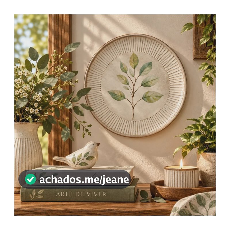 Prato Parede Porcelana Decorativo Suporte Ø21,5cm Folhas Branco 00331 Prato Parede Decorativo Suporte Gancho Porcelana Cerâmica Pássaro Mandala Aves Tucono Azulejo
