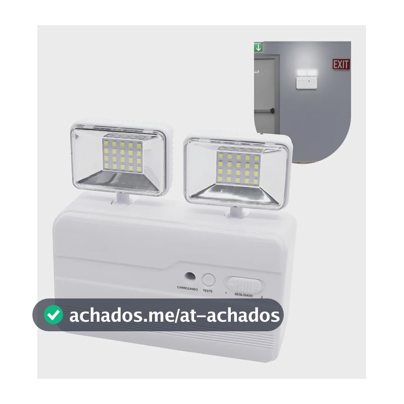 Luminária De Emergência 2 Faróis 40leds Bateria Recarregável Branco-frio 127/220v