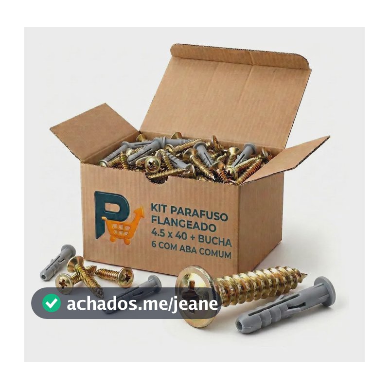 Kit 100 Parafuso 45x40 Flangeado + 100 Bucha 6 Com Aba