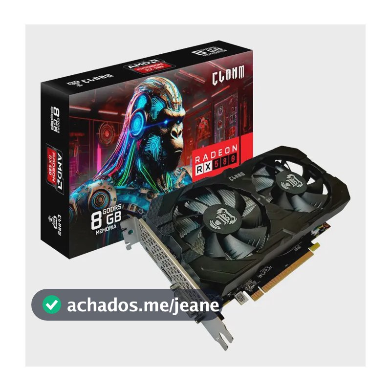Placa De Video Clanm Amd Radeon Rx 580 8gb Gddr5 256 Bits