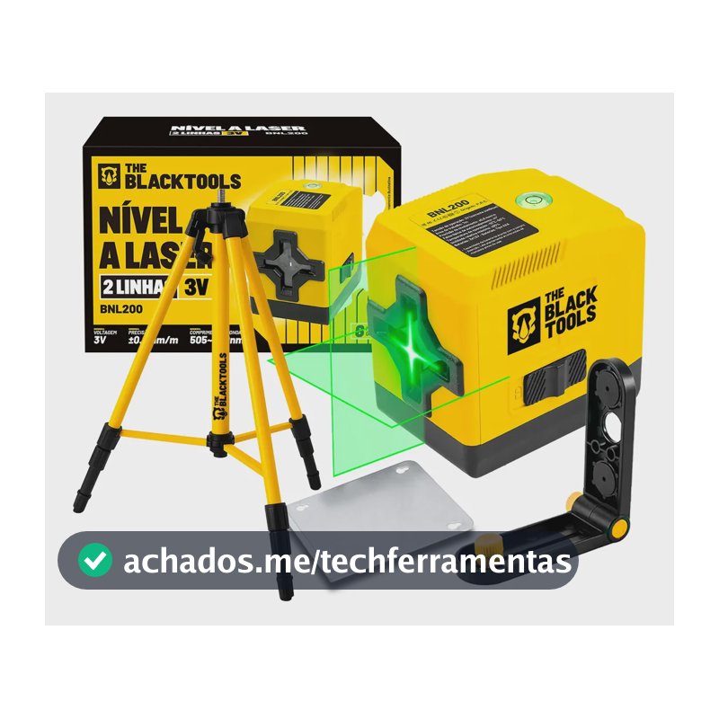 Kit Nível A Laser Verde Esquadro Prumo Com Tripe Regulável