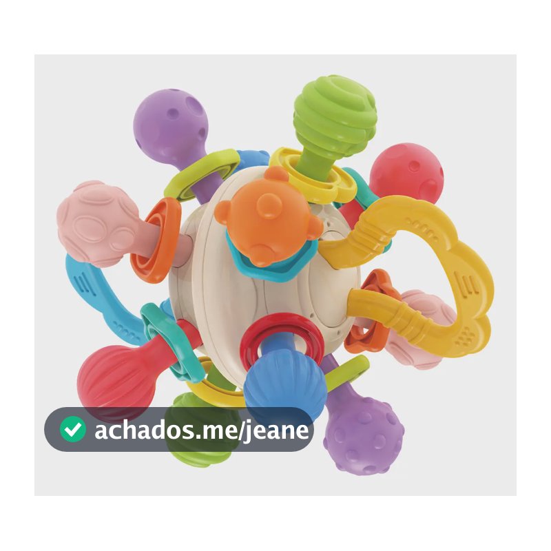 Mordedor Chocalho Bebê Bola Sensorial Massageador Maxi Baby