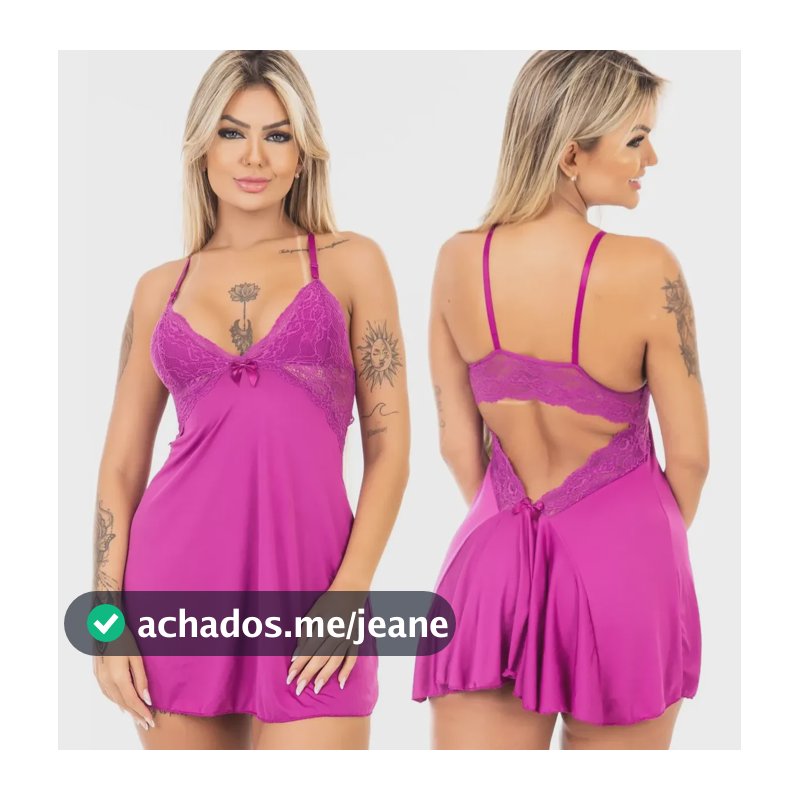 Camisola Sexy Renda Roupa De Dormir Costa Nua Pijama Sensual Odalisca Gg