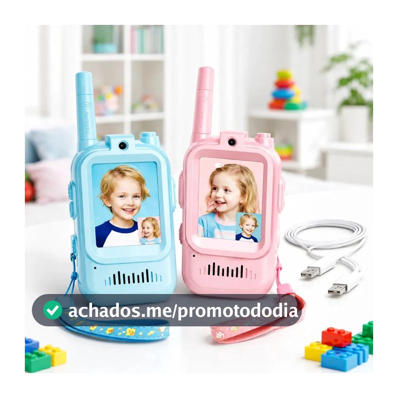 Walkie Talkie Infantil Chamada De Vídeo Recarregável 300m