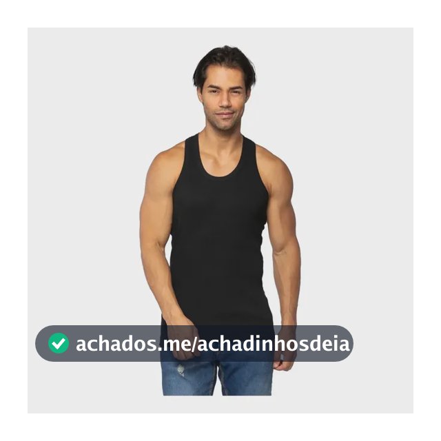 Regata Masculina Lisa Decote Costas Fechado Canelada Algodão