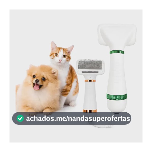 Secador Pet 2 Em 1 Cabelo Pente Escova Cão Gato Portátil Branco 127v
