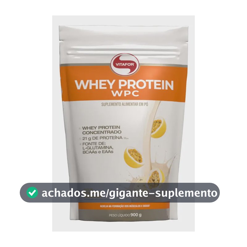 Whey Protein Wpc - Pouch 900g Mousse De Maracujá - Vitafor