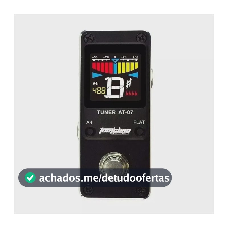 Pedal Afinador Digital Aroma AT-07 para Guitarra e Baixo