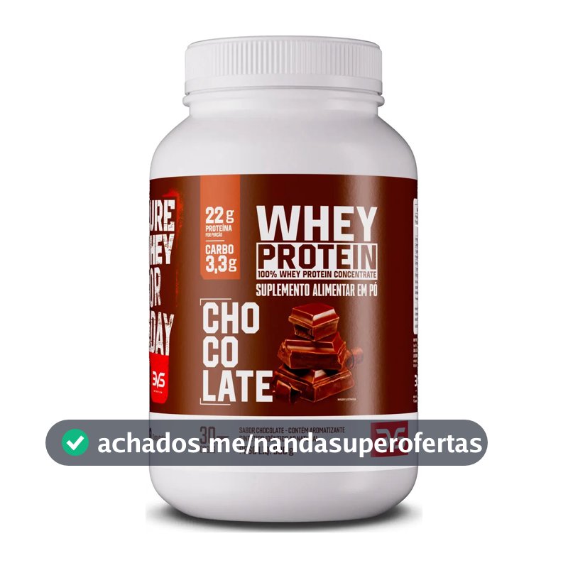 100% WHEY Protein Concentrado 900g Sabor Chocolate - Proteína 100% Pura - 3VS Nutrition