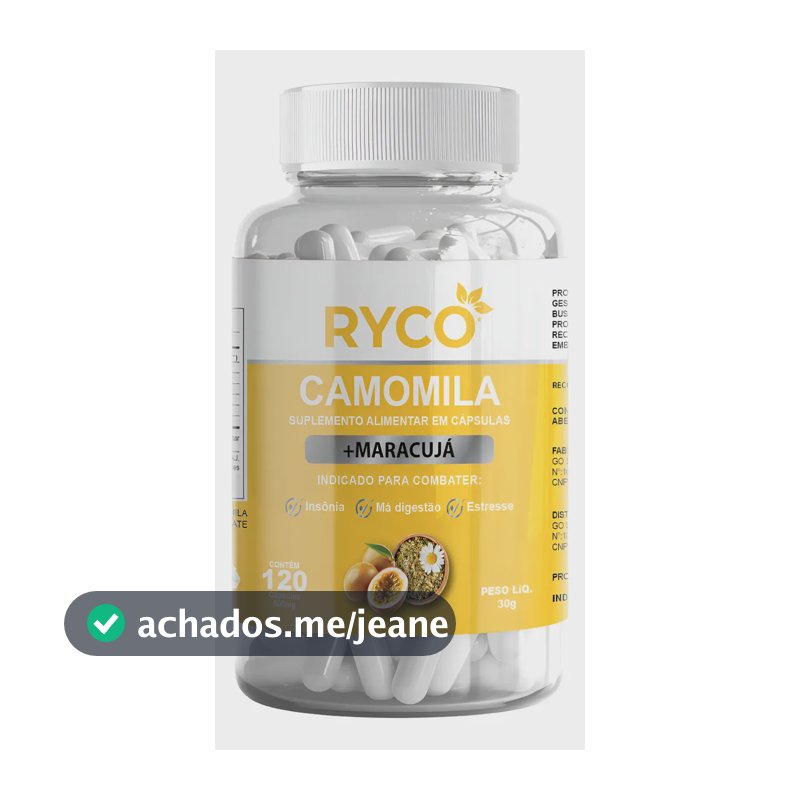 Maracujá E Camomila 120 Cápsulas 100% Natural Ryco Sem Sabor