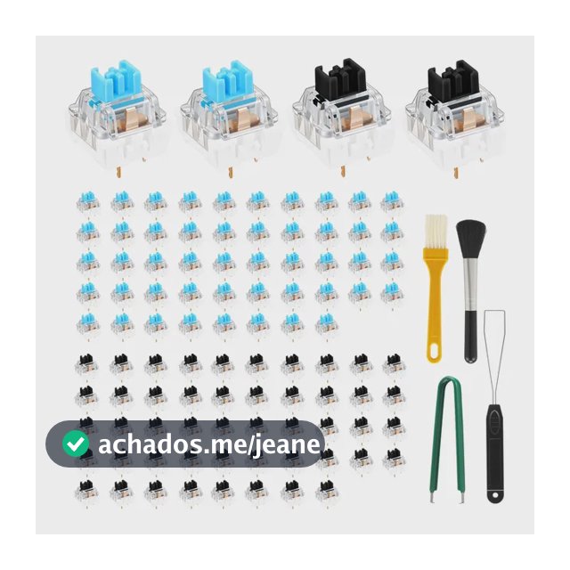Kit 100 Switches Mecânicos Para Teclado Gamer Preto