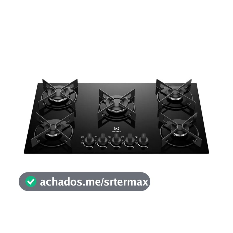 Cooktop 5 Bocas a Gás Electrolux Mesa de Vidro Efficient Grade de Aço Fosco (KE5GR) Bivolt