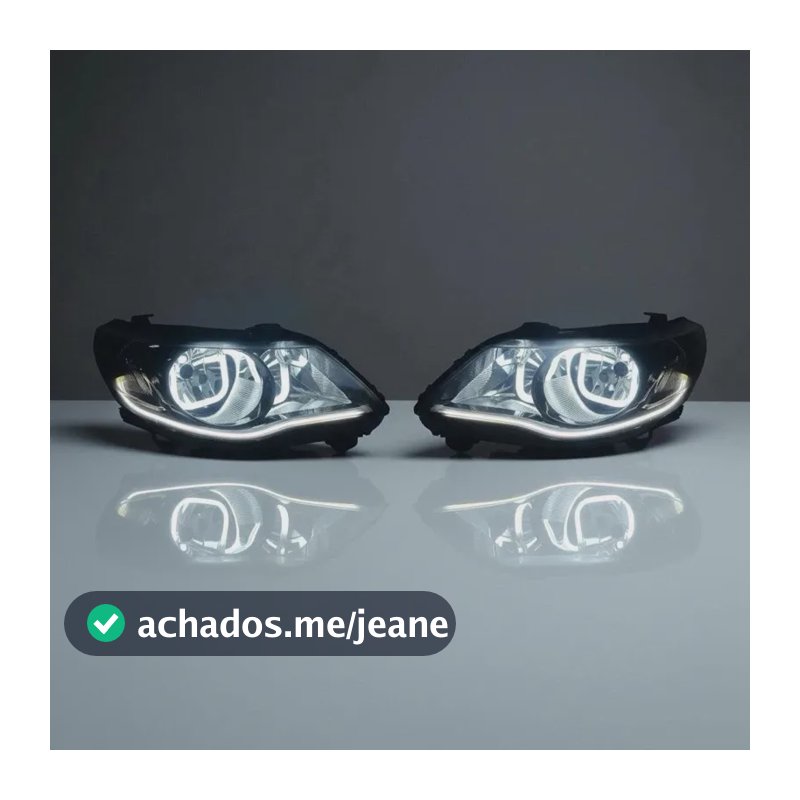 Par Farol Gol Voyage Saveiro G5 Barra Led Drl E Angel Eyes Transparente