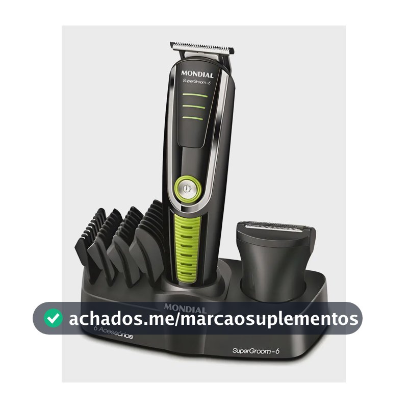 Cortador De Cabelo Mondial Super Groom 6 Bg-04 Melhor Categ Preto/verde