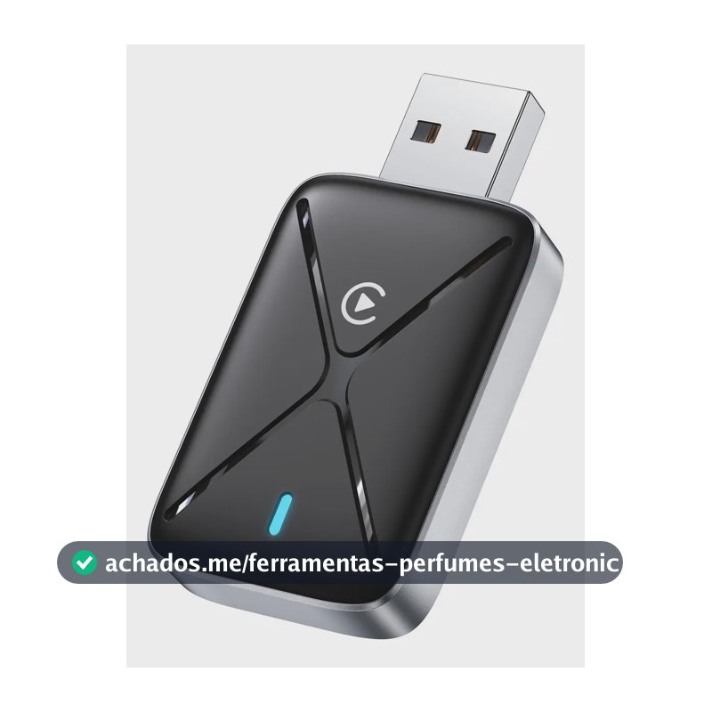 Adaptador CarPlay Sem Fio para iPhone, Conversor USB para Carro com iOS