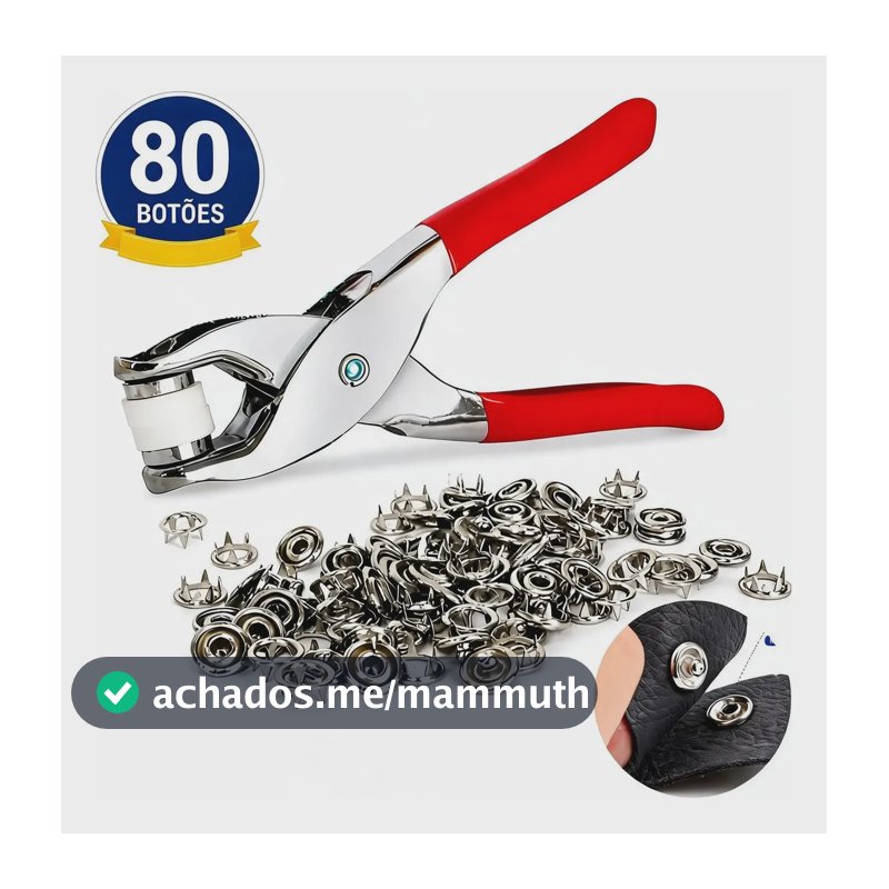 Alicate Aplicador De Botão De Pressão Metal