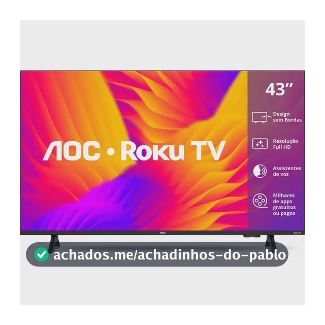 Smart Tv 43 Aoc Led Roku Full Hd Wi-fi 60hz Hdmi Usb 43s5155/78g