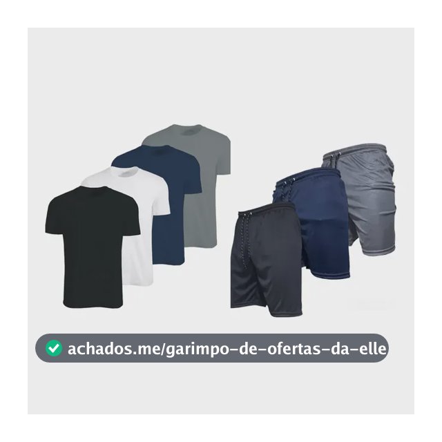 Kit 3 Shorts Masculino Academia + 3 Camiseta Malha Fria Slim Sortidas Kit 3 Shorts E 3 Camisas G