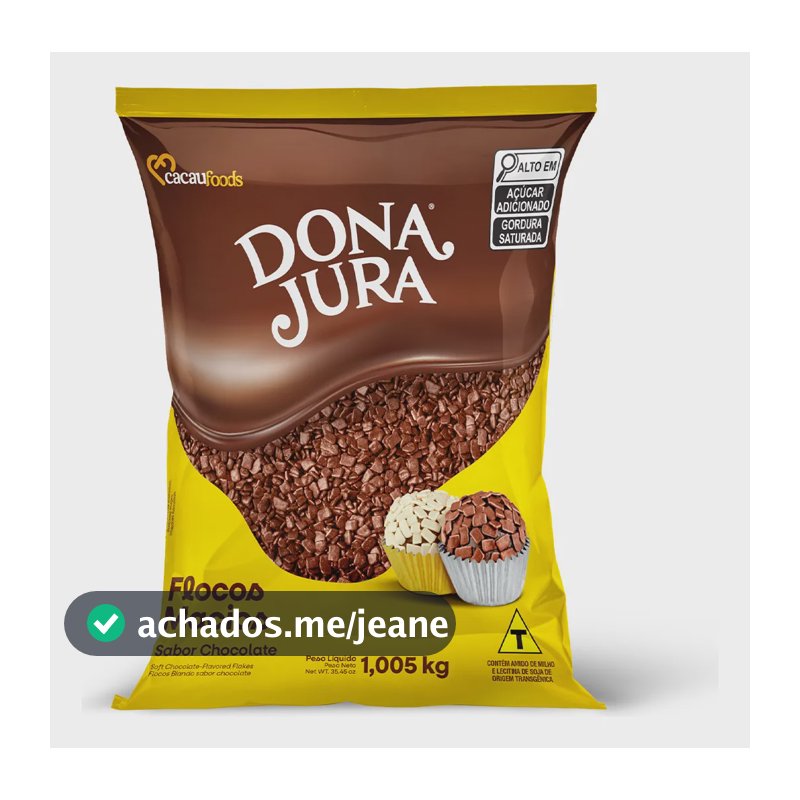 Flocos Macio Gourmet Chocolate 1,005kg Dona Jura Decora