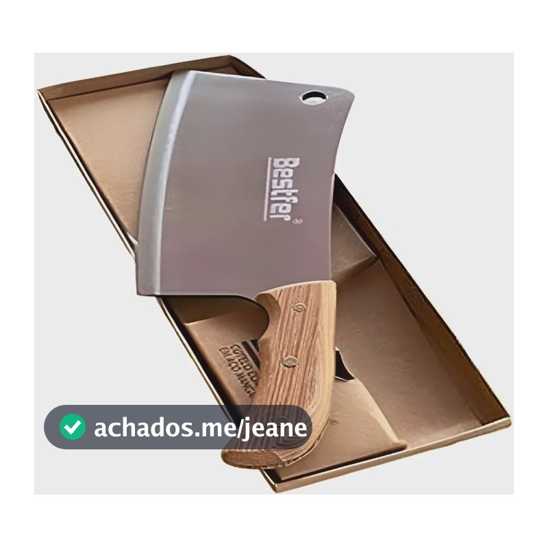 Cutelo Profissional Em Aço Manganês 20 Cm Rústico Bestfer Cor Branco