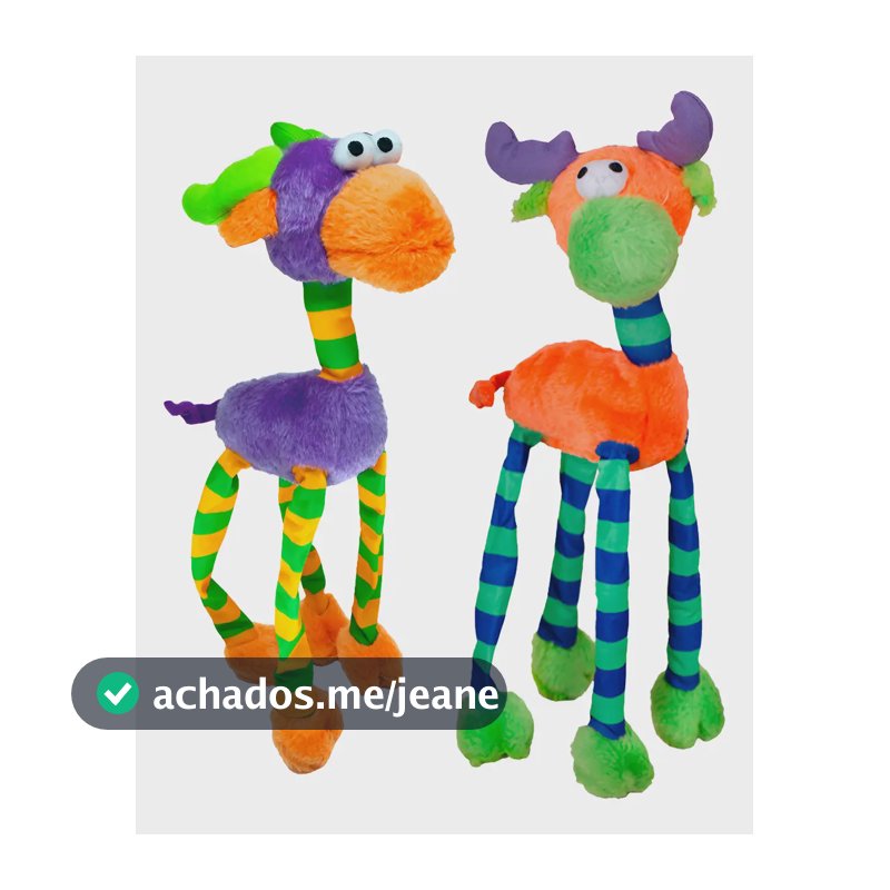 Kit 2 Brinquedos Para Cachorro Alce Sonoro Laranja E Roxo