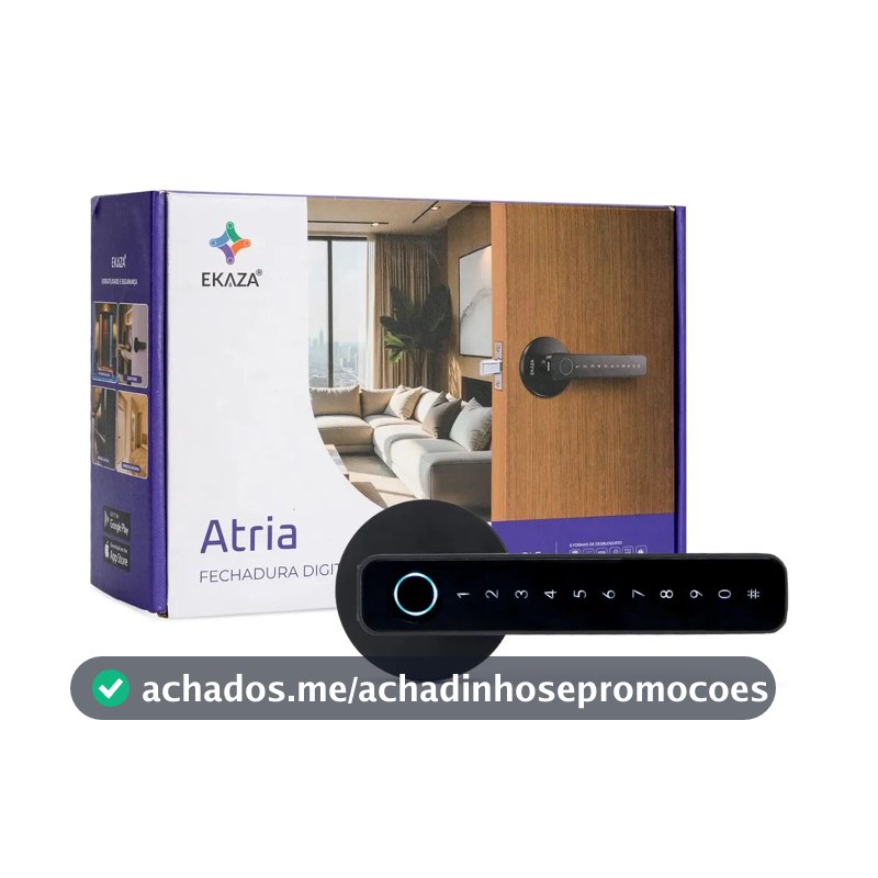 Fechadura Digital Biométrica Inteligente Ekaza Atria Bluetooth Com Senha E App