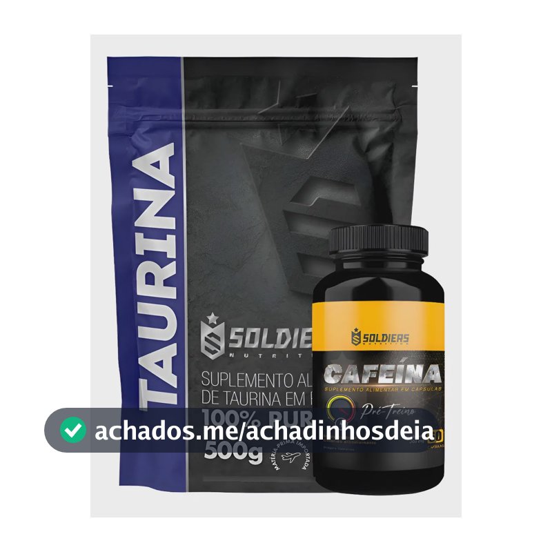 Kit: Taurina 500g + Cafeína 60 Caps 100% Puro