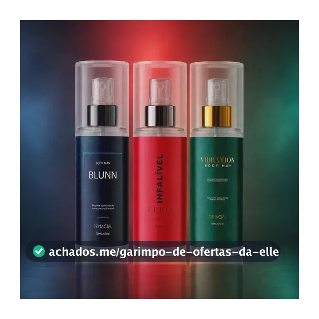Kit Body Splash Masculino Vibration + Blunn + Infalível Fero
