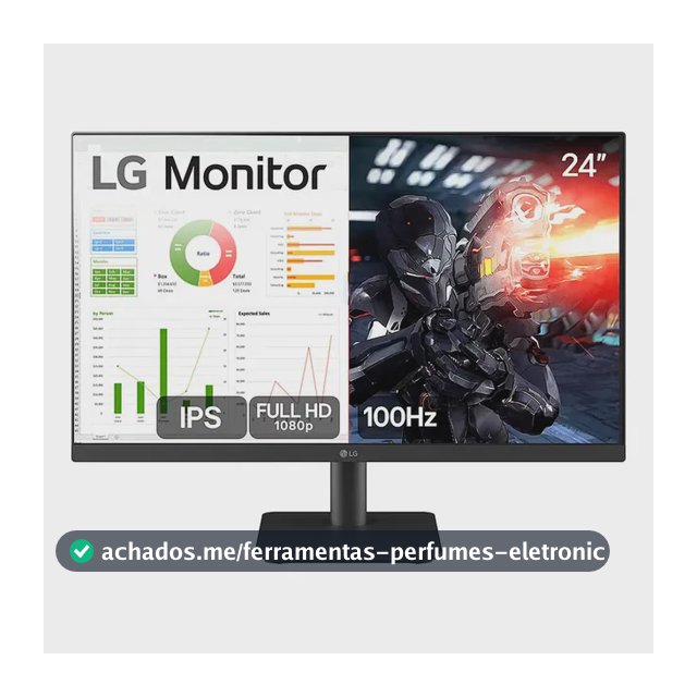 Monitor PC Gamer LG 24”- IPS, Full HD, 100Hz, HDMI, Preto - 24MS500-B