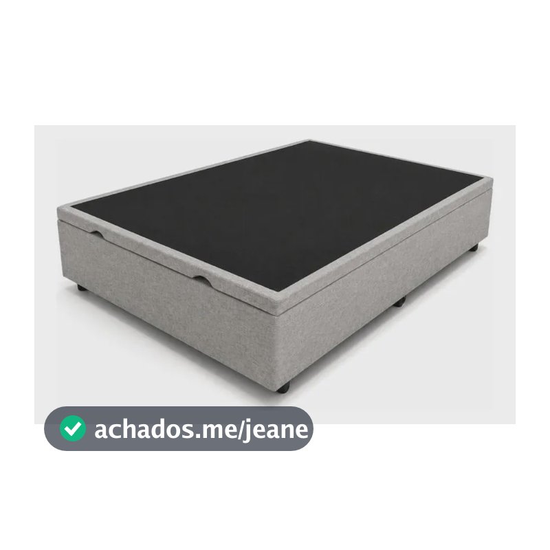 Base Baú Casal Padrão Cama Box 1,38x1,88 Toque De Classe Cinza