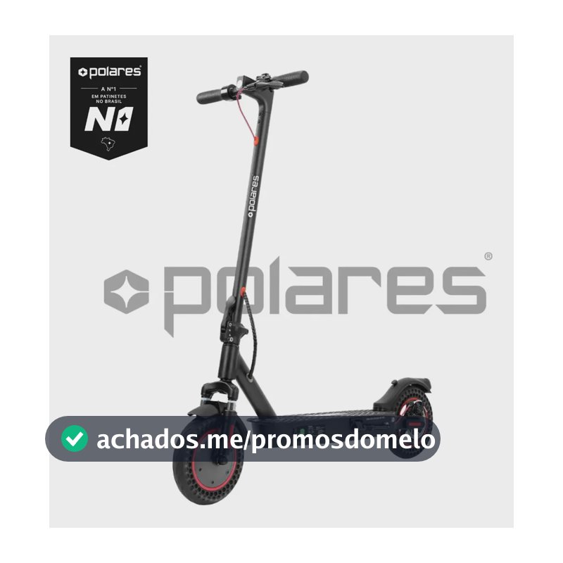 POLARES Z20PRO Patinete Elétrico Adulto Premium 500w Pneu Aderente Velocidade Máxima 32km/h Motorizado Até 30km De Autonomia Polares Cor Preto