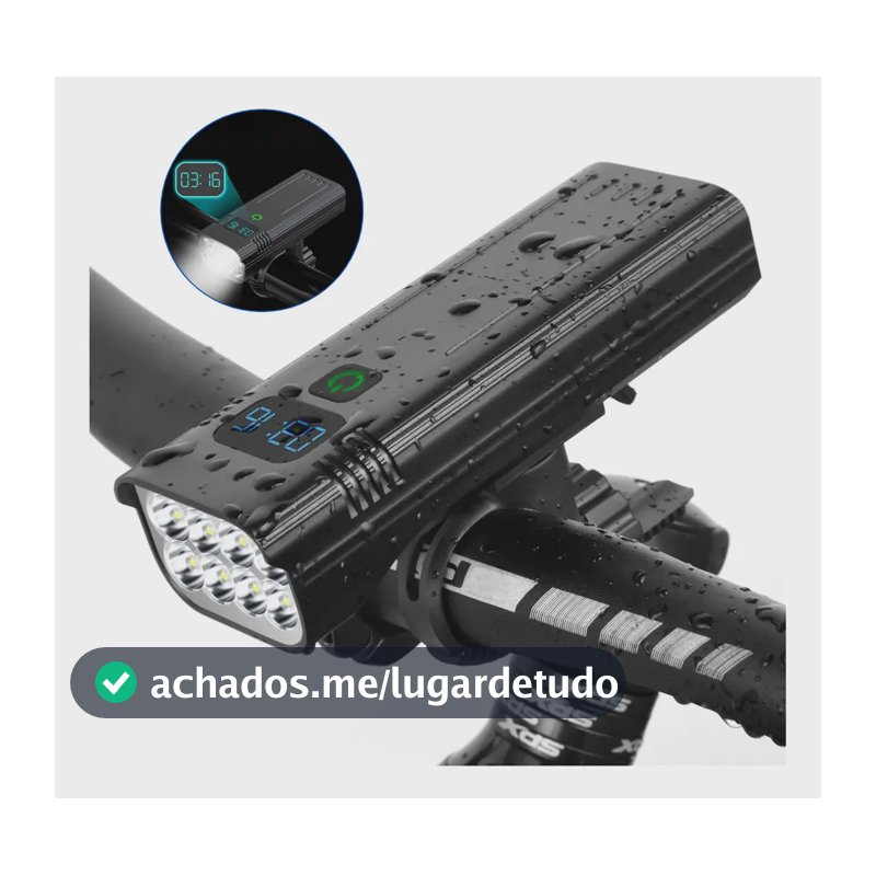Farol Bike Recarregável Usb 8 Leds T6 Lanterna Bicicleta Profissional Led Super Potente Powerbank Ciclismo Forte Luz Branca