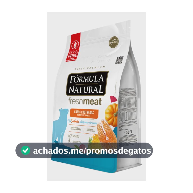 Ração Seca Fórmula Natural Gatos Castrados Adultos Salmão 10 Kg