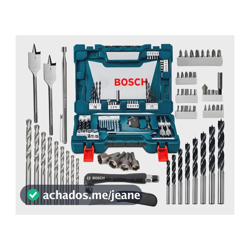 Jogo Kit Pontas Brocas Bits V-line 68 Peças Bosch Com Maleta