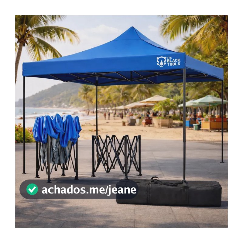 Tenda sanfonada 3m x 3m ajustável Btg300m The Black Tools cor azul