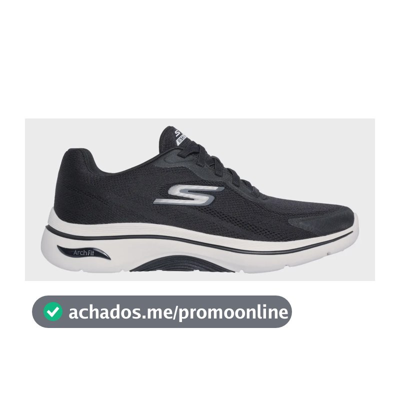 Tênis De Caminhada Masculino Arch Fit 2.0 Skechers Preto/branco Liso 40 Br