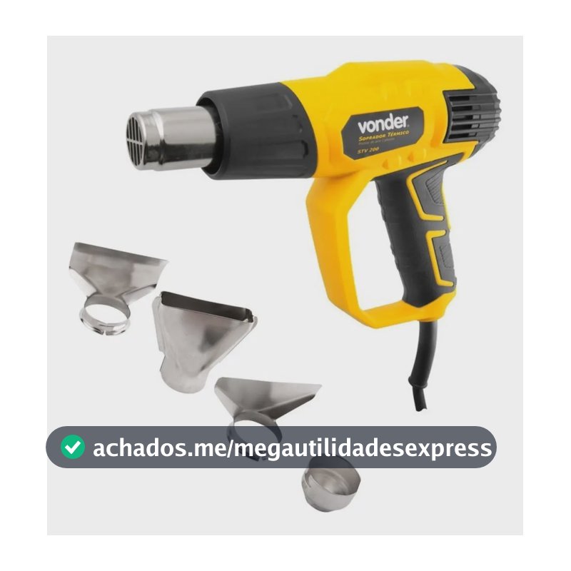 Soprador Térmico Pistola Vonder Ar Quente 3 Estágios 2000w Profissional Acessórios Voltagem