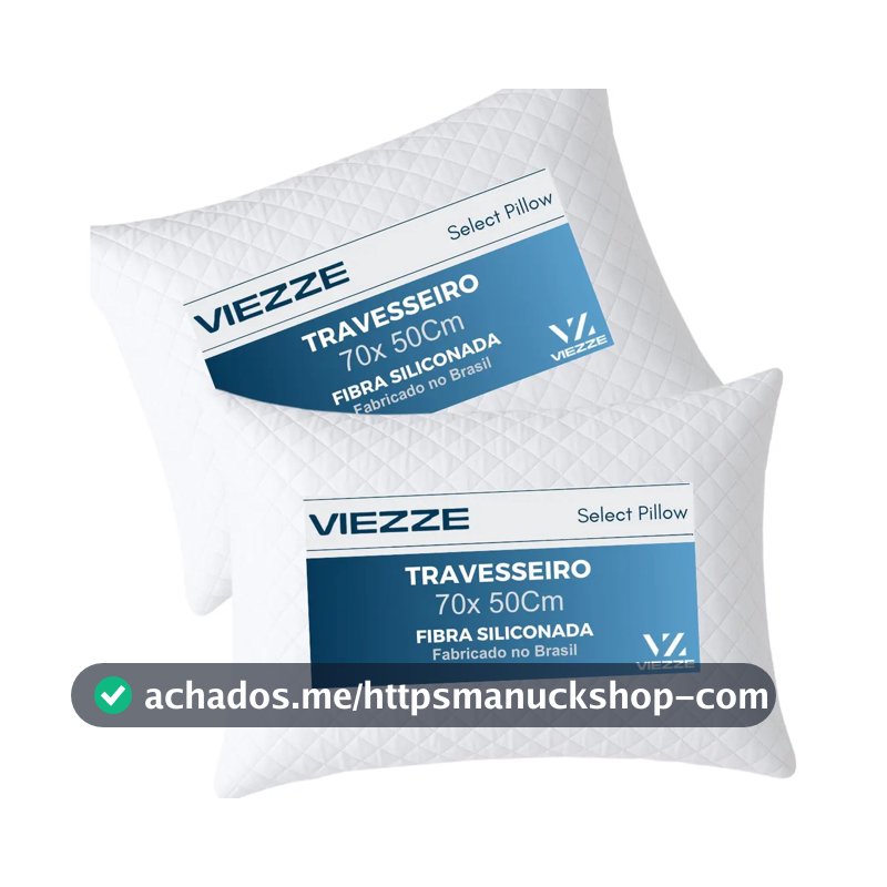 Kit 2 Travesseiros Luxo Matelado Fibra Antialérgica 70x50cm Branco