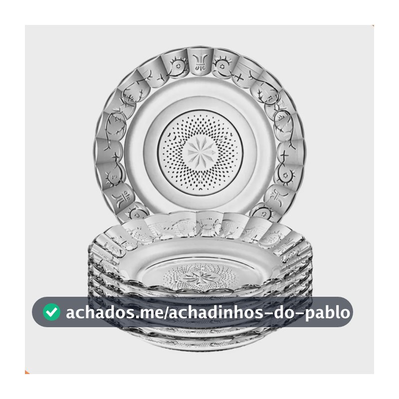 Jogo De Pratos Fundos Egípcio 6 Estrela Transparente